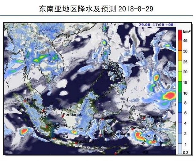 东南亚 29日棕榈产区的东马来和加里曼丹雨水条件总体良好，西、中加里曼丹一些产区部分时段雨量或在中雨以上，帮助补充近来雨水偏少所引起的产区土壤水分逸散，利于棕榈生长；西马来和苏门答腊相较总体以小阵雨雨量为主，在补水增墒方面或仍偏有限，未来还需充足雨水补充提振。据MPOA近日数据显示，截止20日马来8月棕榈油产量环比增加13.8%。北部水稻产区以偏于良好的小阵雨为主，泰、越等一些水稻主产区部分地区雨量偏高，不利水稻生长及高墒农田的排水降墒。